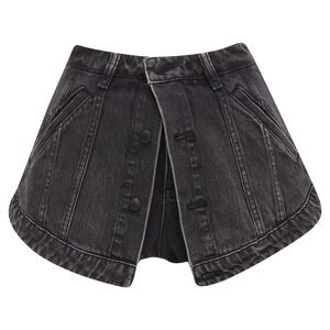 Alexander Wang washed cotton layered skort high waist shorts